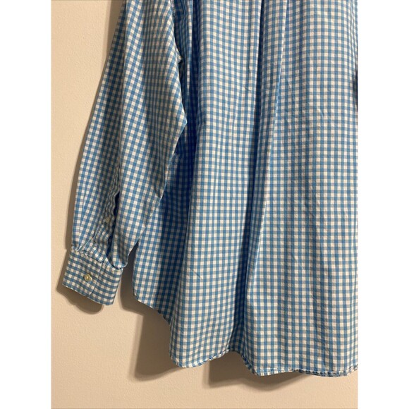 Vineyard Vines Men's Dress Shirt L Blue White Plaid Tucker Preppy College - Picture 12 of 15